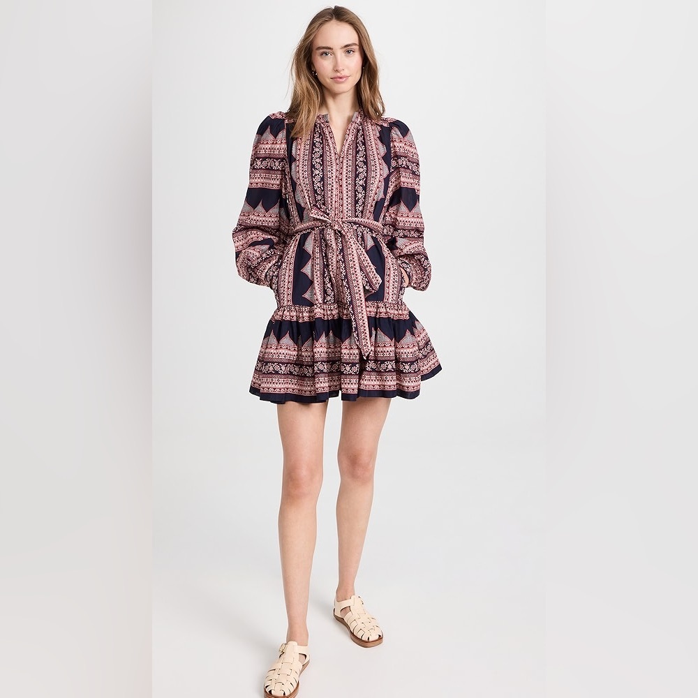 Sea New York Suzie Long Sleeve Print Dress with Belt | S